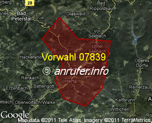 Vorwahlkarte 07839 – Schapbach