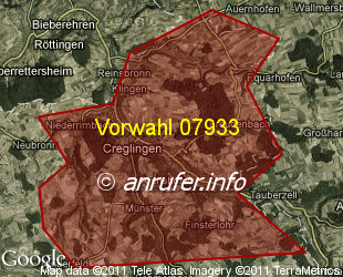 Vorwahlkarte 07933 – Creglingen