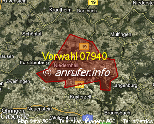 Vorwahlkarte 07940 – Künzelsau