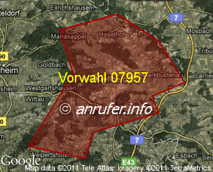 Vorwahlkarte 07957 – Kressberg