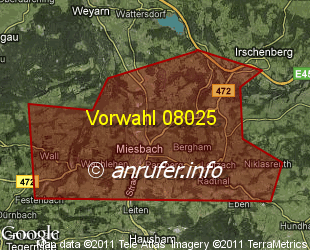 Vorwahlkarte 08025 – Miesbach