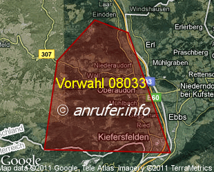 Vorwahlkarte 08033 – Oberaudorf