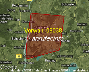 Vorwahlkarte 08038 – Vogtareuth