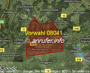 Vorwahlkarte 08041 – Bad Tölz