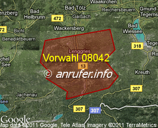 Vorwahlkarte 08042 – Lenggries