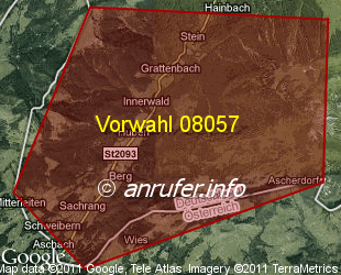 Vorwahlkarte 08057 – Aschau-Sachrang