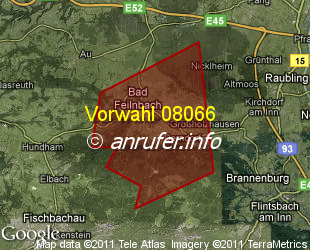Vorwahlkarte 08066 – Bad Feilnbach