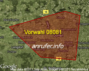 Vorwahlkarte 08081 – Dorfen Stadt
