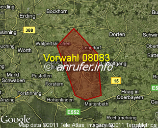 Vorwahlkarte 08083 – Isen