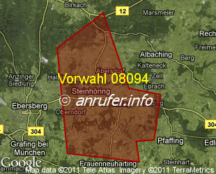 Vorwahlkarte 08094 – Steinhöring