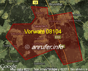 Vorwahlkarte 08104 – Sauerlach