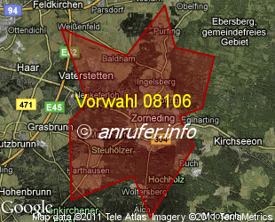 Vorwahlkarte 08106 – Vaterstetten