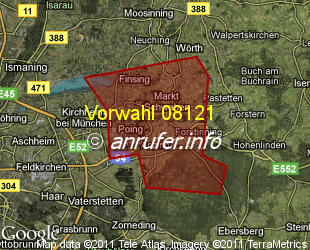 Vorwahlkarte 08121 – Markt Schwaben