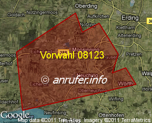 Vorwahlkarte 08123 – Moosinning