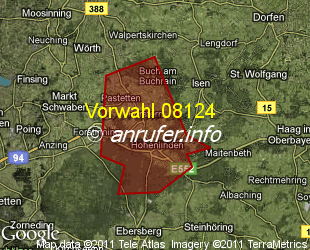 Vorwahlkarte 08124 – Forstern Oberbay