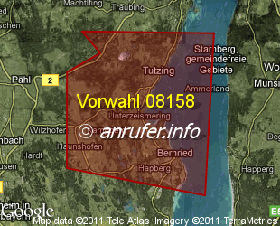 Vorwahlkarte 08158 – Tutzing