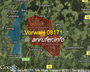 Vorwahlkarte 08171 – Wolfratshausen