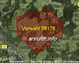 Vorwahlkarte 08176 – Egling b Wolfratshausen