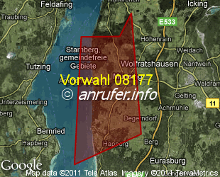 Vorwahlkarte 08177 – Münsing Starnberger See