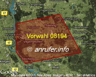 Vorwahlkarte 08194 – Vilgertshofen