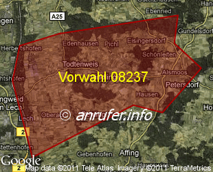 Vorwahlkarte 08237 – Aindling