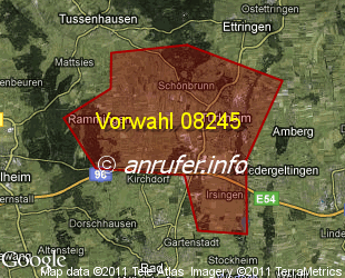 Vorwahlkarte 08245 – Türkheim Wertach