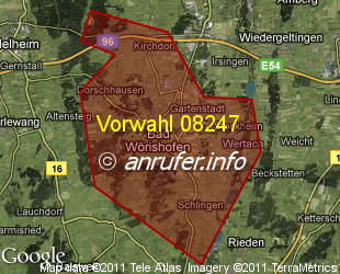 Vorwahlkarte 08247 – Bad Wörishofen
