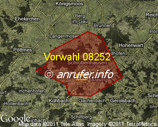 Vorwahlkarte 08252 – Schrobenhausen