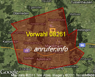 Vorwahlkarte 08261 – Mindelheim