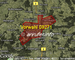 Vorwahlkarte 08271 – Meitingen
