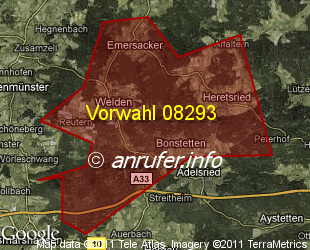 Vorwahlkarte 08293 – Welden b Augsburg