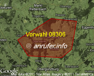 Vorwahlkarte 08306 – Ronsberg