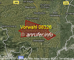 Vorwahlkarte 08326 – Fischen  i Allgäu