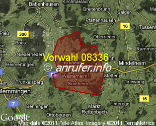 Vorwahlkarte 08336 – Erkheim