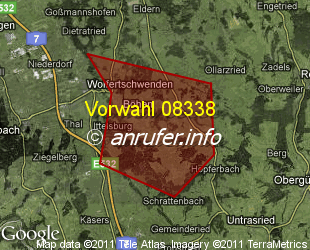 Vorwahlkarte 08338 – Böhen