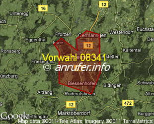 Vorwahlkarte 08341 – Kaufbeuren