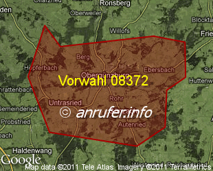 Vorwahlkarte 08372 – Obergünzburg