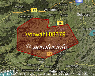 Vorwahlkarte 08379 – Waltenhofen-Oberdorf