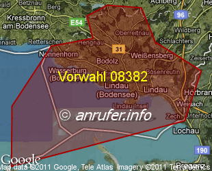 Vorwahlkarte 08382 – Lindau Bodensee