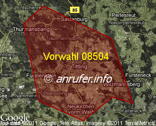 Vorwahlkarte 08504 – Tittling