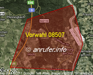 Vorwahlkarte 08507 – Neuburg a Inn