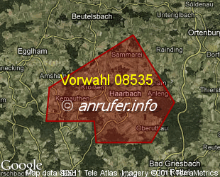 Vorwahlkarte 08535 – Haarbach