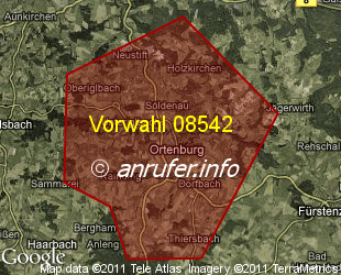 Vorwahlkarte 08542 – Ortenburg