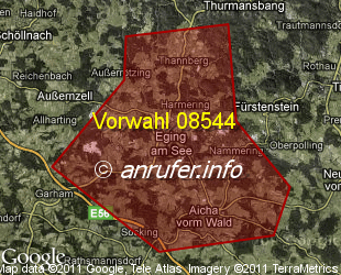 Vorwahlkarte 08544 – Eging a See