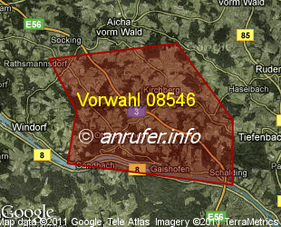 Vorwahlkarte 08546 – Windorf-Otterskirchen