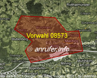 Vorwahlkarte 08573 – Ering