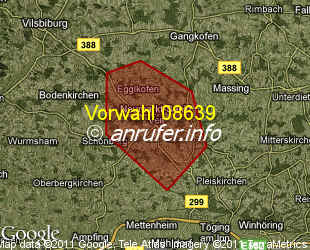 Vorwahlkarte 08639 – Neumarkt-Sankt Veit