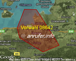 Vorwahlkarte 08642 – Übersee