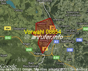 Vorwahlkarte 08654 – Freilassing