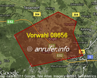 Vorwahlkarte 08656 – Anger